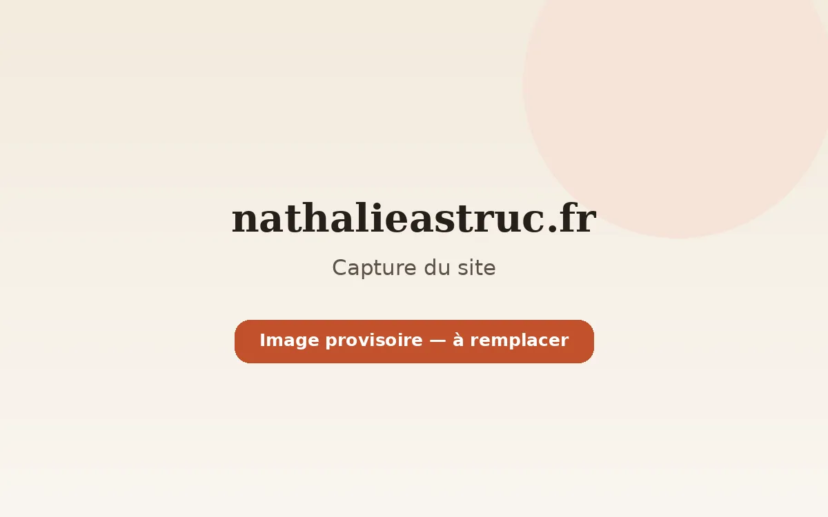 Capture d'écran du site vitrine nathalieastruc.fr